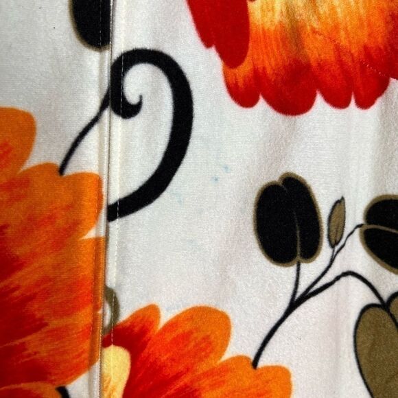 Vintage MCM floral fleece blanket knit mock neck zipper front robe dress medium - Picture 9 of 13